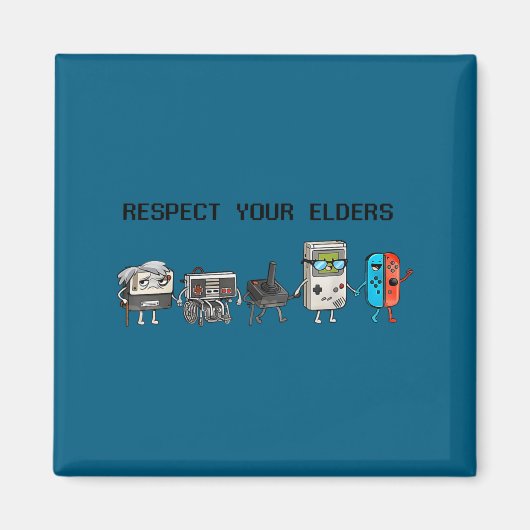 Respect Your Elders Retro Gaming Funny Gamer Contr Magneet (Voorkant)