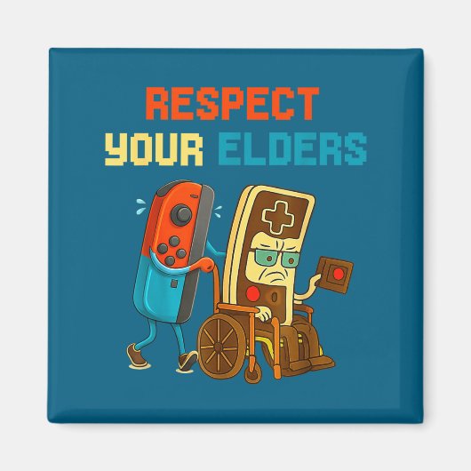 Respect Your Elders Retro Gaming Funny Gamer Contr Magneet (Voorkant)