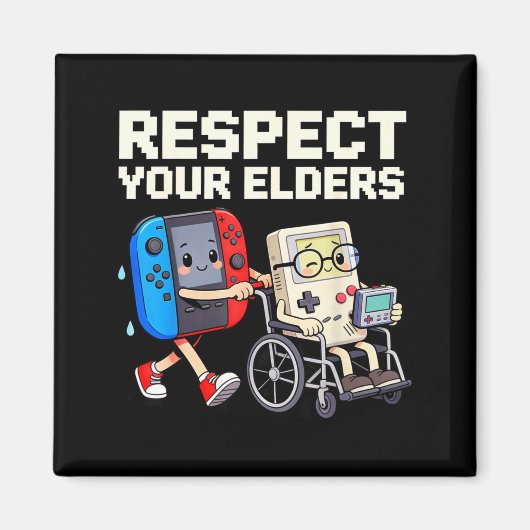 Respect Your Elders Retro Gaming Funny Gamer Contr Magneet (Voorkant)
