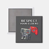 Respect Your Elders Retro Gaming Funny Gamer Contr Magneet (Voorkant / Achterkant)