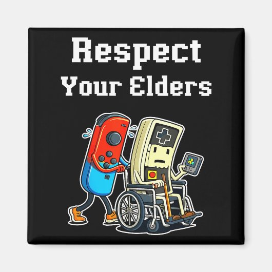 Respect Your Elders Retro Gaming Funny Gamer Contr Magneet (Voorkant)