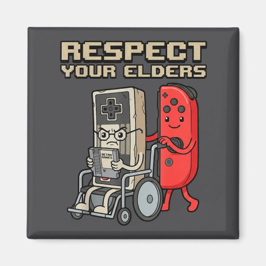 Respect Your Elders Retro Gaming Funny Gamer Contr Magneet (Voorkant)
