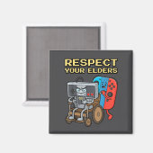 Respect Your Elders Retro Gaming Funny Gamer Contr Magneet (Voorkant / Achterkant)