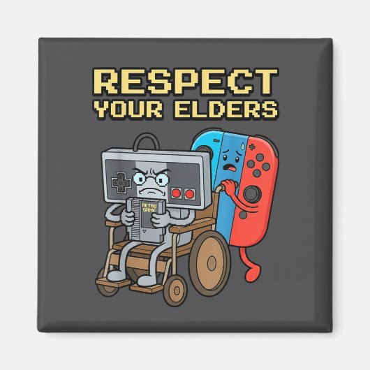 Respect Your Elders Retro Gaming Funny Gamer Contr Magneet (Voorkant)