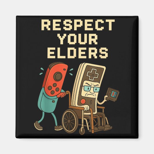Respect Your Elders Retro Gaming Funny Gamer Contr Magneet (Voorkant)