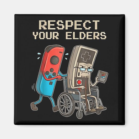 Respect Your Elders Retro Gaming Funny Gamer Contr Magneet (Voorkant)