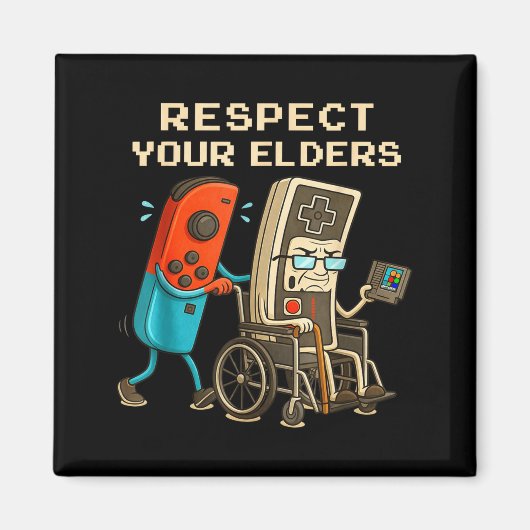 Respect Your Elders Retro Gaming Funny Gamer Contr Magneet (Voorkant)