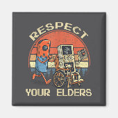 Respect Your Elders Retro Gaming Funny Gamer Contr Magneet (Voorkant)