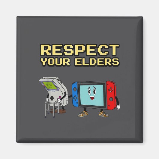 Respect Your Elders Retro Gaming Funny Gamer Contr Magneet (Voorkant)