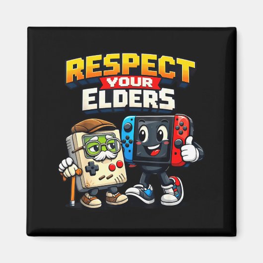 Respect Your Elders Retro Gaming Funny Gamer Contr Magneet (Voorkant)
