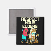 Respect Your Elders Retro Gaming Funny Gamer Contr Magneet (Voorkant / Achterkant)