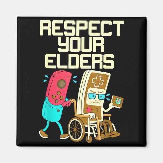 Respect Your Elders Retro Gaming Funny Gamer Contr Magneet (Voorkant)