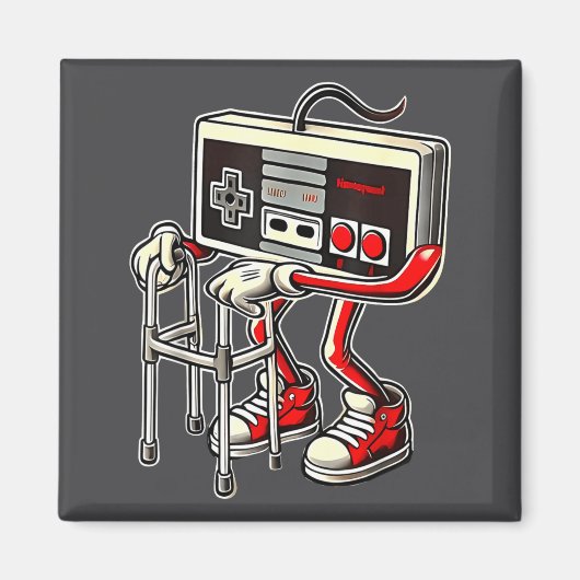 Respect Your Elders Retro Gaming Funny Gamer Contr Magneet (Voorkant)