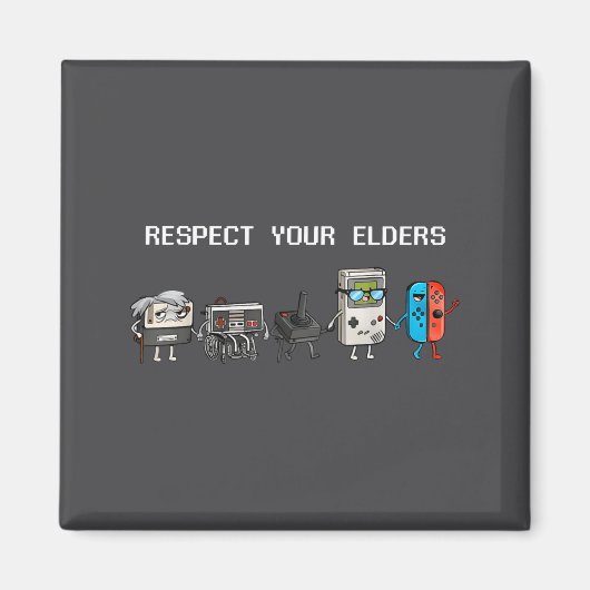 Respect Your Elders Retro Gaming Funny Gamer Contr Magneet (Voorkant)