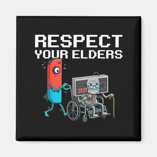 Respect Your Elders Retro Gaming Funny Gamer Contr Magneet (Voorkant)