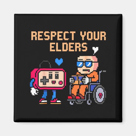 Respect Your Elders Retro Gaming Funny Gamer Contr Magneet (Voorkant)