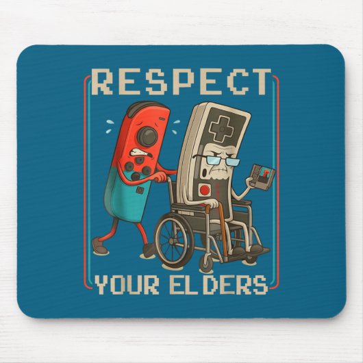 Respect Your Elders Retro Gaming Funny Gamer Contr Muismat (Voorkant)