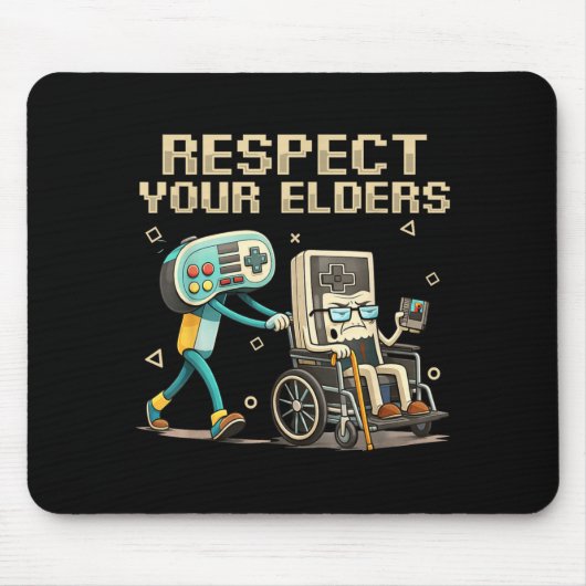 Respect Your Elders Retro Gaming Funny Gamer Contr Muismat (Voorkant)