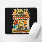 Respect Your Elders Retro Gaming Funny Gamer Contr Muismat (Met muis)