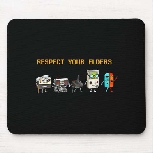 Respect Your Elders Retro Gaming Funny Gamer Contr Muismat (Voorkant)