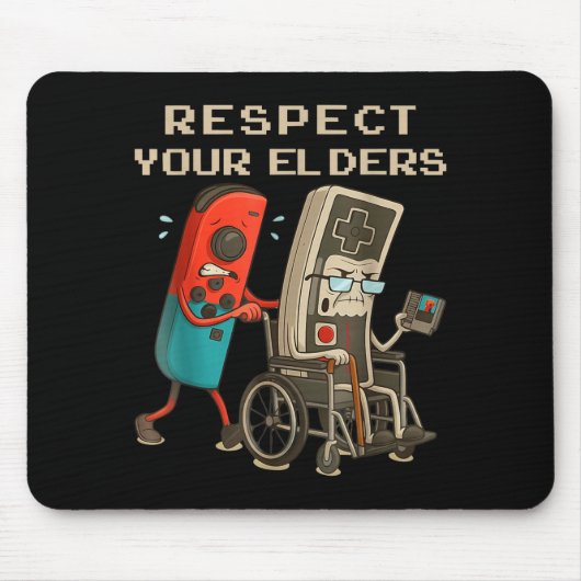 Respect Your Elders Retro Gaming Funny Gamer Contr Muismat (Voorkant)