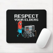 Respect Your Elders Retro Gaming Funny Gamer Contr Muismat (Met muis)