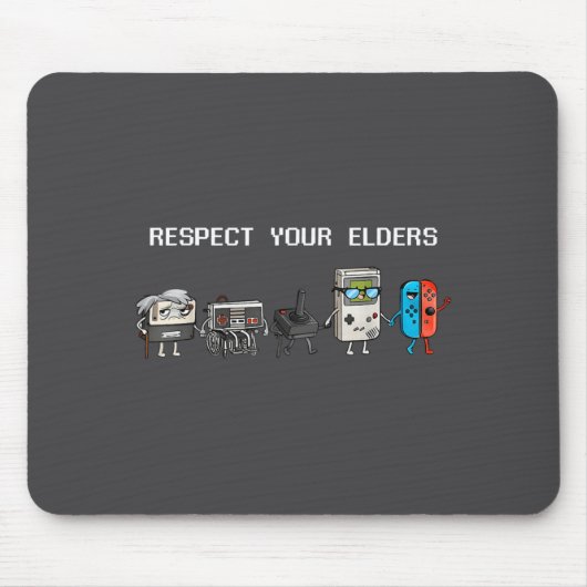 Respect Your Elders Retro Gaming Funny Gamer Contr Muismat (Voorkant)