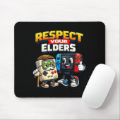 Respect Your Elders Retro Gaming Funny Gamer Contr Muismat (Met muis)