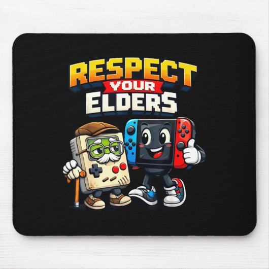 Respect Your Elders Retro Gaming Funny Gamer Contr Muismat (Voorkant)