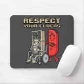 Respect Your Elders Retro Gaming Funny Gamer Contr Muismat (Met muis)