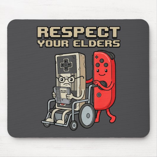 Respect Your Elders Retro Gaming Funny Gamer Contr Muismat (Voorkant)
