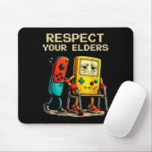 Respect Your Elders Retro Gaming Funny Gamer Contr Muismat (Met muis)