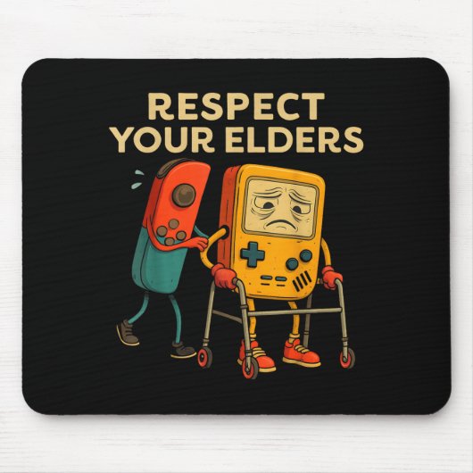 Respect Your Elders Retro Gaming Funny Gamer Contr Muismat (Voorkant)