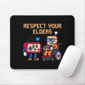 Respect Your Elders Retro Gaming Funny Gamer Contr Muismat (Met muis)
