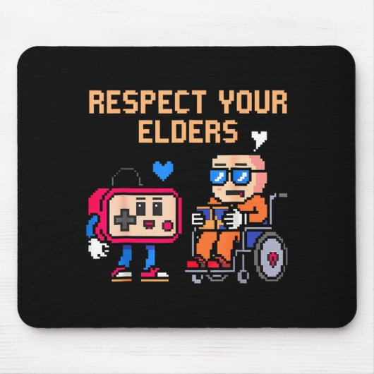 Respect Your Elders Retro Gaming Funny Gamer Contr Muismat (Voorkant)