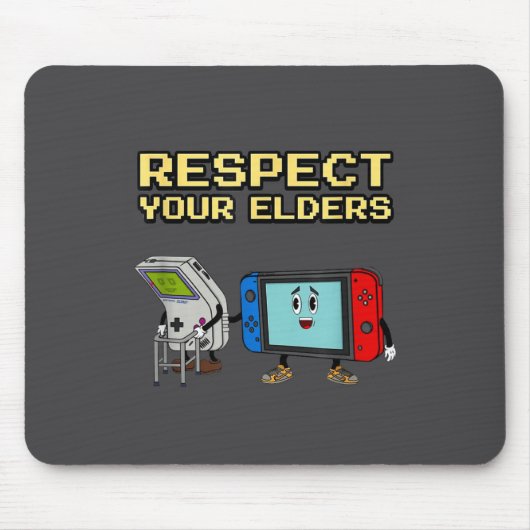 Respect Your Elders Retro Gaming Funny Gamer Contr Muismat (Voorkant)