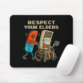 Respect Your Elders Retro Gaming Funny Gamer Contr Muismat (Met muis)