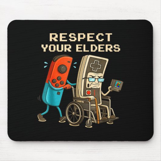 Respect Your Elders Retro Gaming Funny Gamer Contr Muismat (Voorkant)