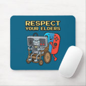 Respect Your Elders Retro Gaming Funny Gamer Contr Muismat (Met muis)