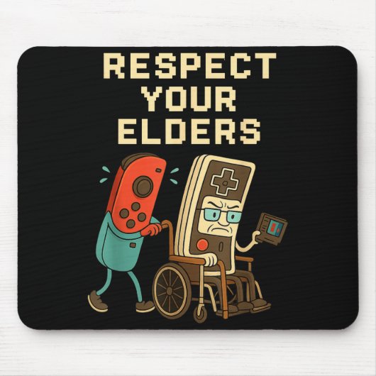 Respect Your Elders Retro Gaming Funny Gamer Contr Muismat (Voorkant)