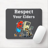 Respect Your Elders Retro Gaming Funny Gamer Contr Muismat (Met muis)