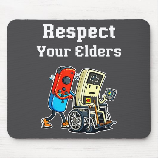 Respect Your Elders Retro Gaming Funny Gamer Contr Muismat (Voorkant)