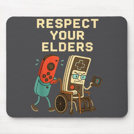 Respect Your Elders Retro Gaming Funny Gamer Contr Muismat (Voorkant)
