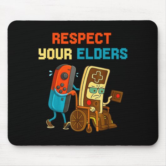 Respect Your Elders Retro Gaming Funny Gamer Contr Muismat (Voorkant)