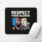 Respect Your Elders Retro Gaming Funny Gamer Contr Muismat (Met muis)