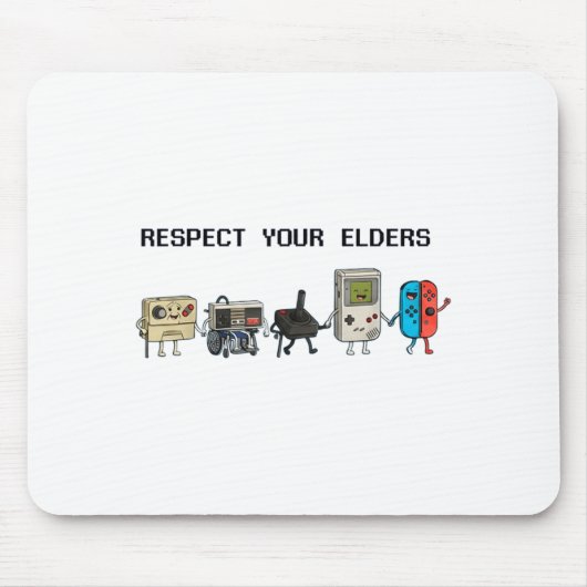 Respect Your Elders Retro Gaming Funny Gamer Contr Muismat (Voorkant)