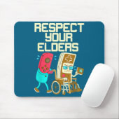 Respect Your Elders Retro Gaming Funny Gamer Contr Muismat (Met muis)