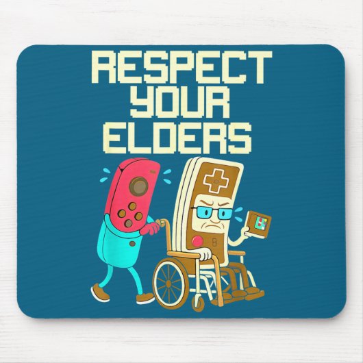 Respect Your Elders Retro Gaming Funny Gamer Contr Muismat (Voorkant)