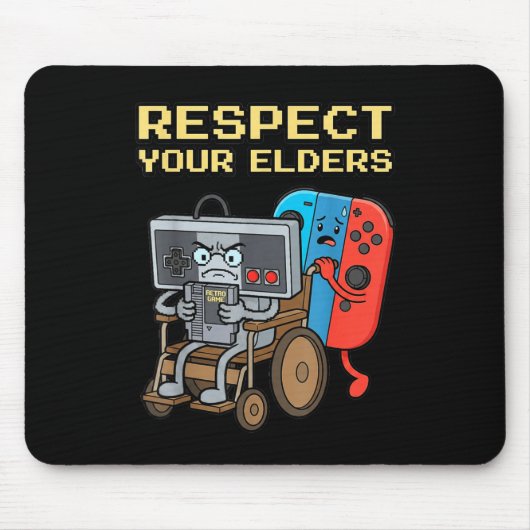 Respect Your Elders Retro Gaming Funny Gamer Contr Muismat (Voorkant)
