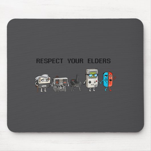 Respect Your Elders Retro Gaming Funny Gamer Contr Muismat (Voorkant)